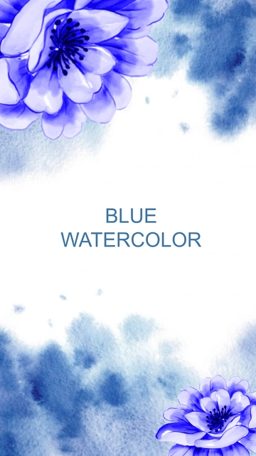 Blue Watercolor Mobile Background to Edit Online