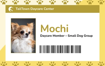 Free Yellow Dog Daycare ID Card Template to Edit Online