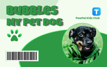 Free Dog ID Card for Kids Template to Edit Online