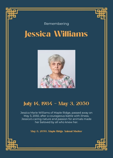 Free Grandmother Obituary Template to Edit Online