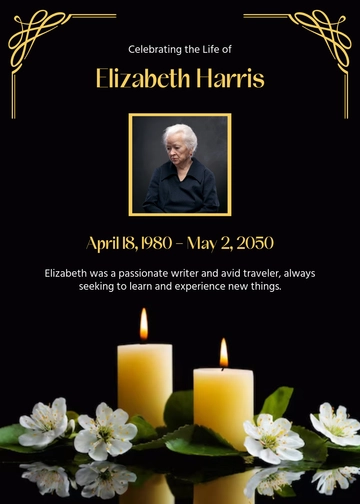 Free Celebration of Life Obituary Template to Edit Online