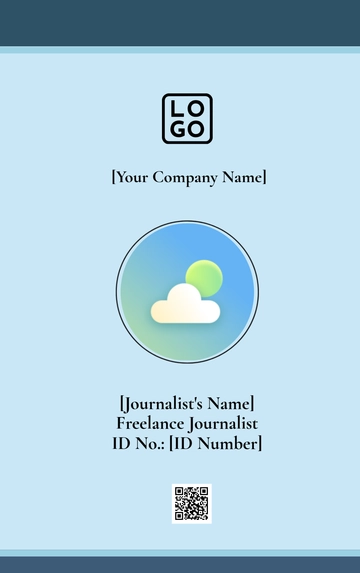 Free Blank Freelance Press ID Card Template to Edit Online