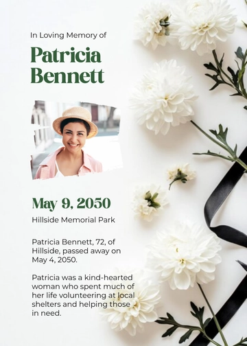 Free Obituary Announcement Template to Edit Online