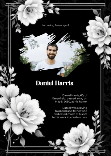 Free Beautiful Obituary Template to Edit Online