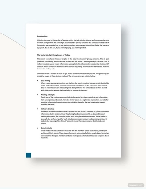 Social Media Privacy Concern White Paper Template
