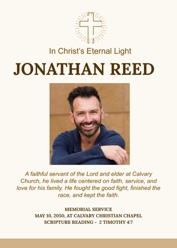 Free Christian Obituary Template to Edit Online