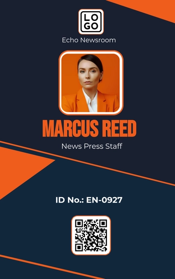 Free Simple News Press ID Card Template to Edit Online