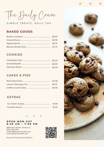 Free Simple Dessert Menu List Template to Edit Online