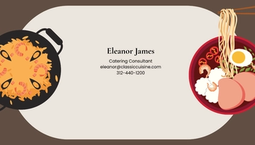 Free Professional Classic Catering Business Card Template to Edit Online