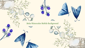Free Boho Watercolor Mobile Background to Edit Online