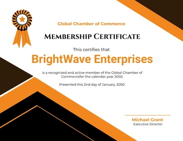 Free Modern Business Membership Certificate Template to Edit Online