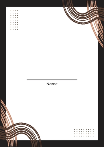 Blank English Binder Cover Template to Download