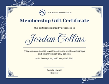 Free Elegant Membership Gift Certificate Template to Edit Online