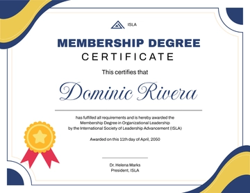 Free Stylish Membership Degree Certificate Template to Edit Online