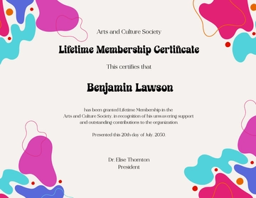 Free Creative Lifetime Membership Certificate Template to Edit Online