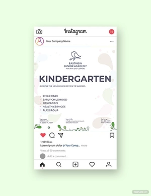 Kindergarten Instagram Post Template
