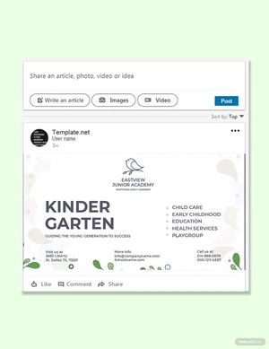 Kindergarten Linkedin Post Template