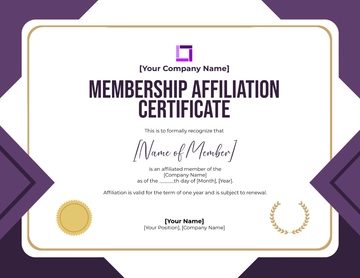 Free Blank Membership Affiliation Certificate Template to Edit Online