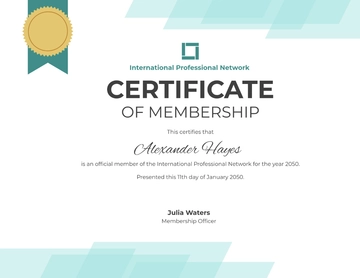 Free Official Membership Certificate Design Template to Edit Online