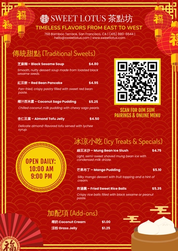 Free Dessert Menu Card Template to Edit Online