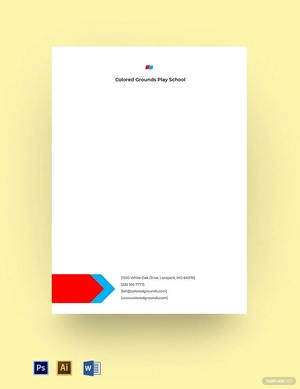 Play School Letterhead Template