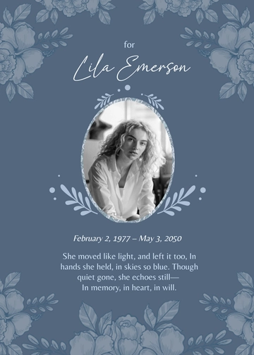 Free Aesthetic Poem Eulogy Template to Edit Online