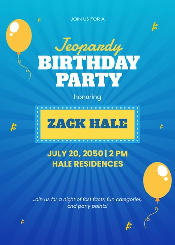 Free Birthday Party Jeopardy Template to Edit Online