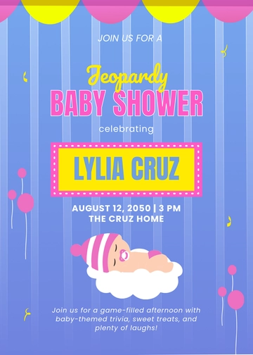 Free Aesthetic Baby Shower Jeopardy Template to Edit Online