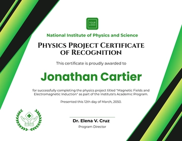 Free Physics Project Certificate Template to Edit Online