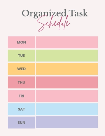 Free Blank Task Schedule Template to Edit Online