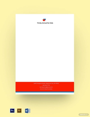 Kids School Letterhead Template