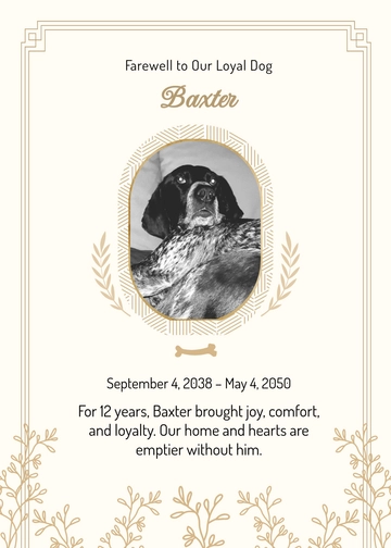 Free Eulogy for Deceased Pet Template to Edit Online
