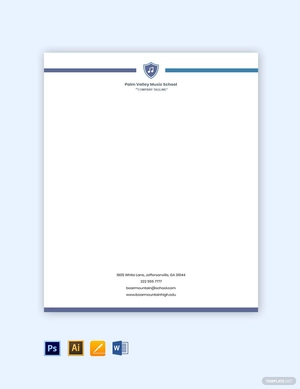 Music School Letterhead Template