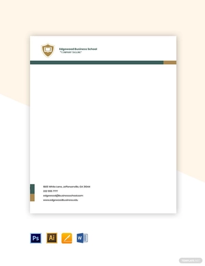 Business School Letterhead Template