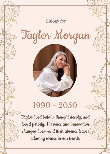 Free Modern Eulogy Outline Template to Edit Online