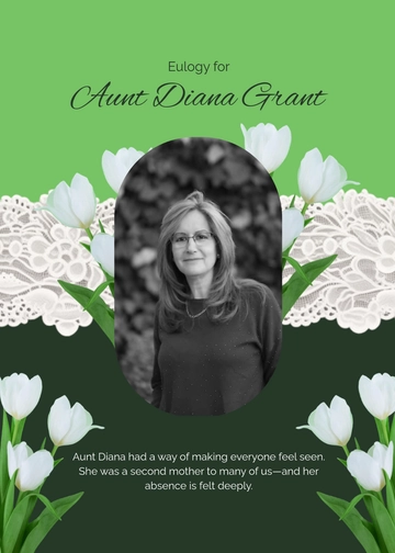 Free Eulogy for Aunt Template to Edit Online