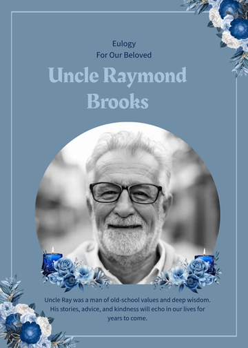 Free Eulogy for Uncle Template to Edit Online