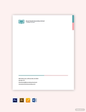 Simple Secondary School Letterhead Template