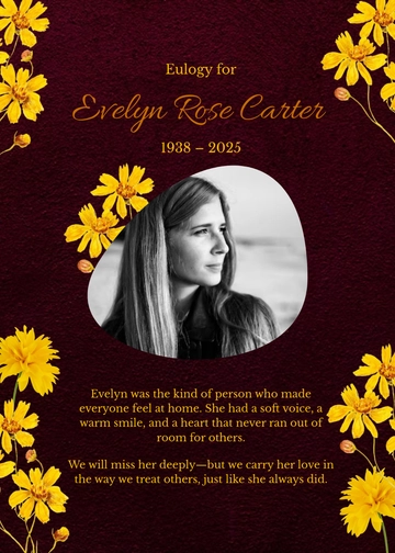 Free Eulogy Template to Edit Online