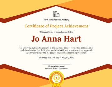 Free Certificate of Project Achievement Template to Edit Online