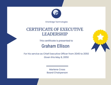 Free CEO Work Certificate Template to Edit Online