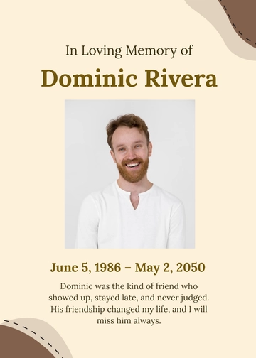 Free Eulogy for Friend Template to Edit Online
