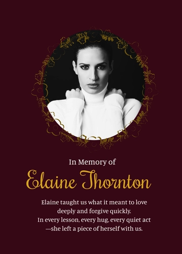 Free Professional Heartfelt Eulogy Template to Edit Online