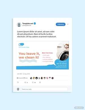 Laundry Twitter Post Template