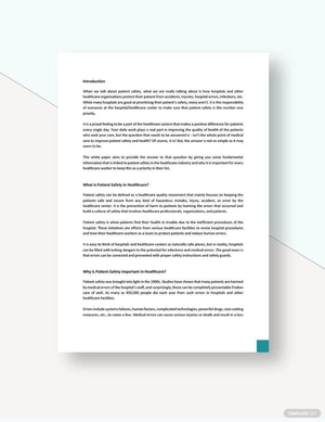 Healthcare Patient Safety White Paper Template