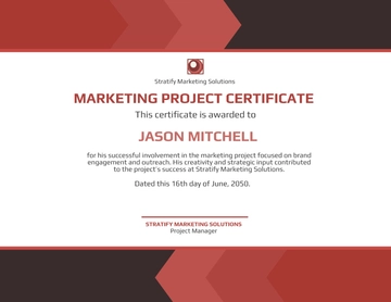 Free Modern Marketing Project Certificate Template to Edit Online