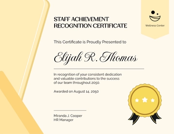 Free Gold Staff Recognition Certificate Template to Edit Online
