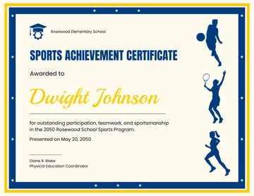 Free School Children's Sports Certificate Template to Edit Online