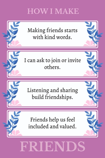 Free Making Friends Social Story Template to Edit Online