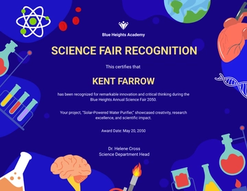 Free Modern School Science Fair Certificate Template to Edit Online